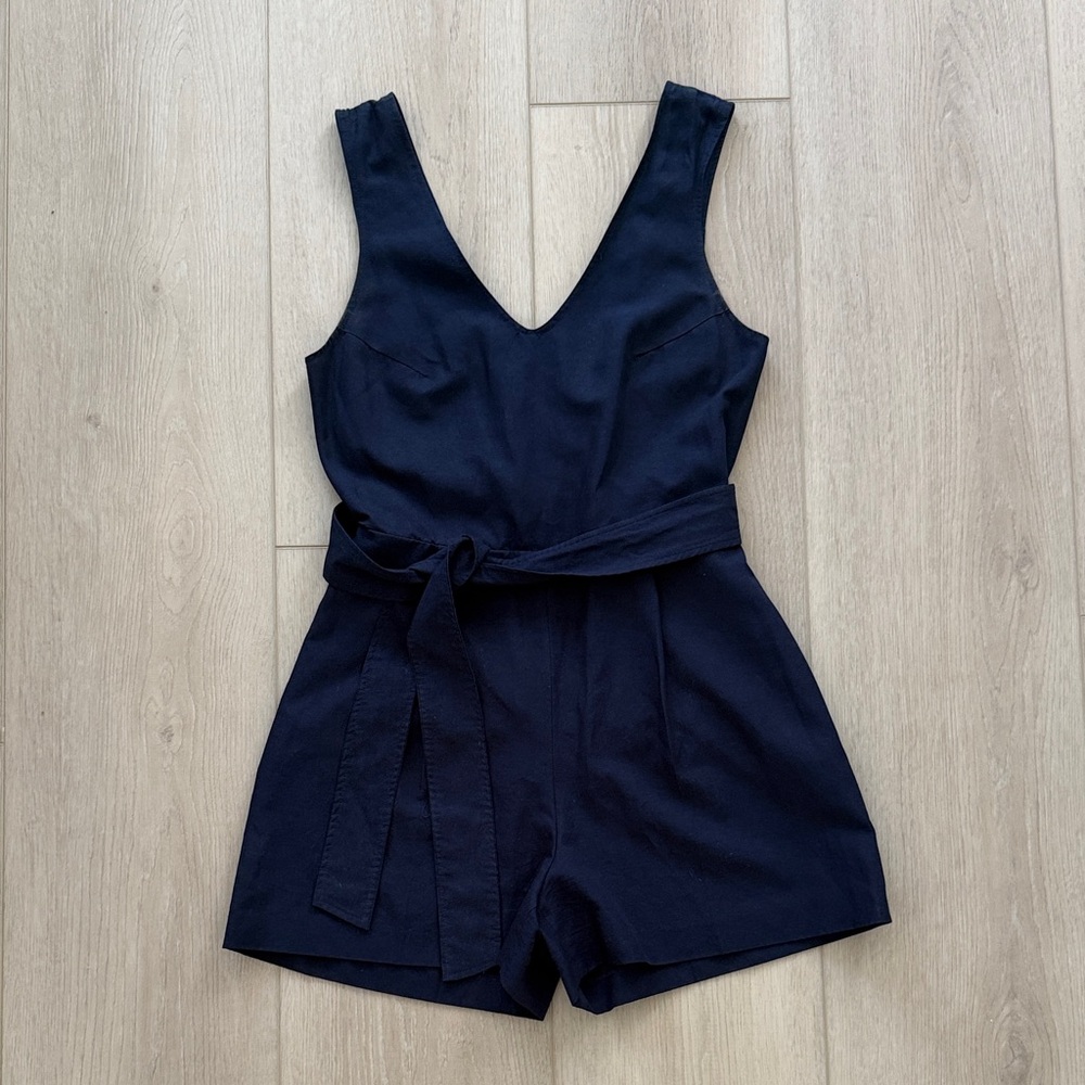 Club Monaco navy wrap romper